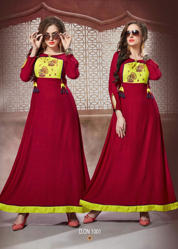C4u By Ayush Fashion 1001 To 1008 Series Designer Beautiful Stylish Fancy Colorful Party Wear & Ethnic Wear Rayon Slub Embroidered Kurtis At Wholesale Price