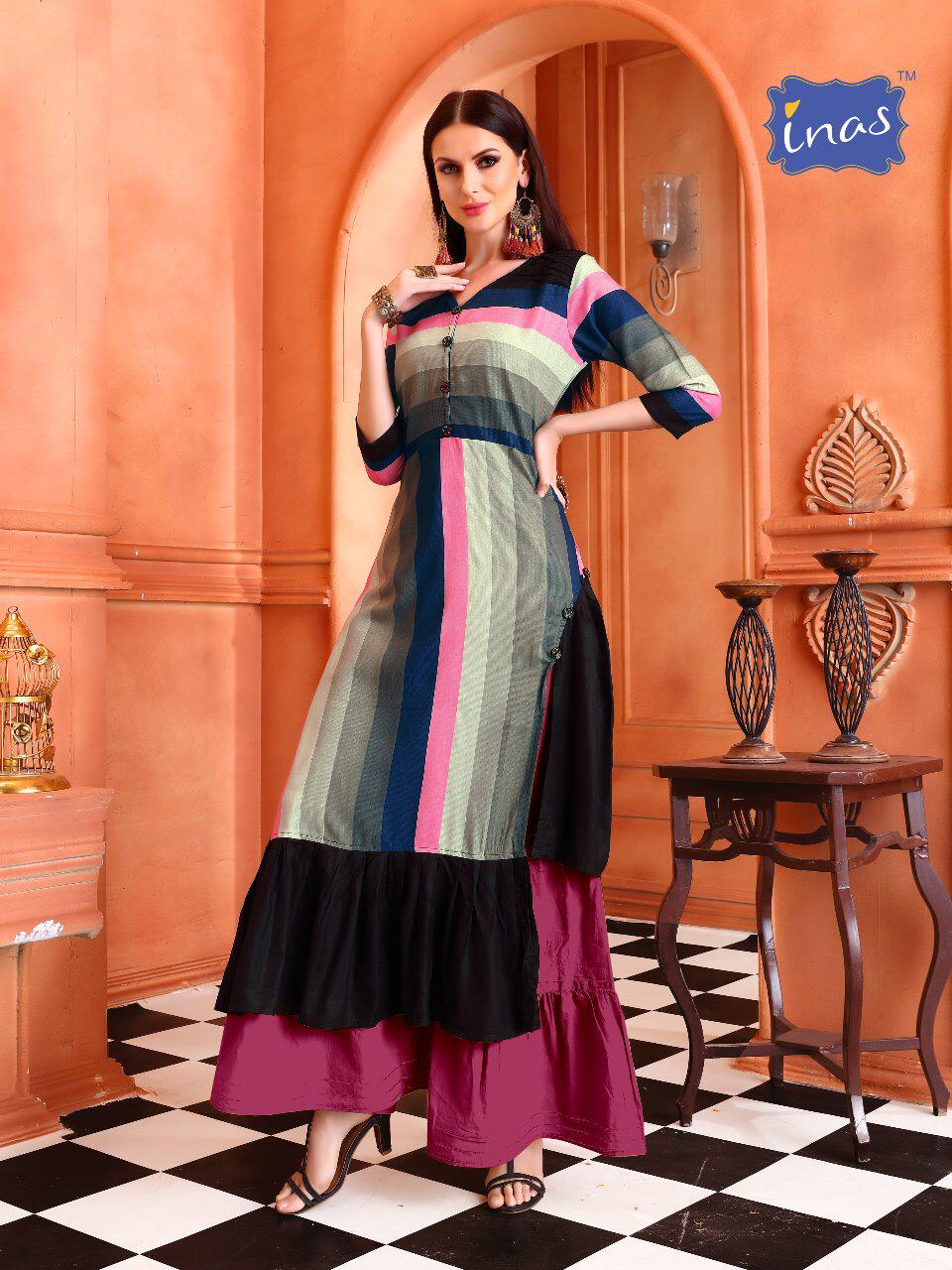 Cadbury Vol-1 By Inas 01 To 06 Series Beautiful Colorful Stylish Fancy Casual Wear & Ethnic Wear & Ready To Wear Heavy Rayon Printed Kurtis At Wholesale Price