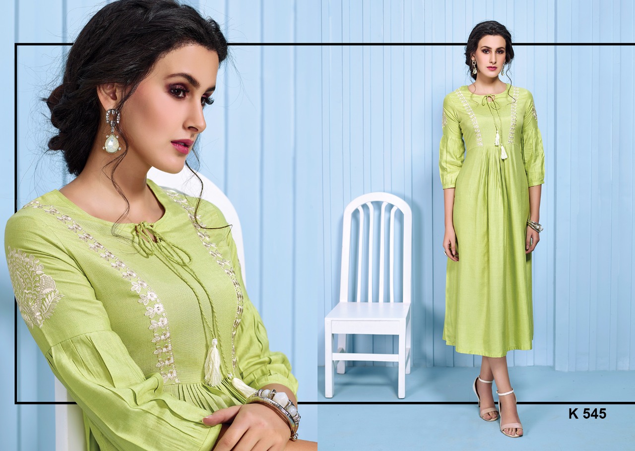 Cafe Eternal Vol-2 By Eternal 540 To 549 Series Beautiful Stylish Fancy Colorful Casual Wear & Ethnic Wear & Ready To Wear Pure Cotton Flex Embroidered Kurtis At Wholesale Price