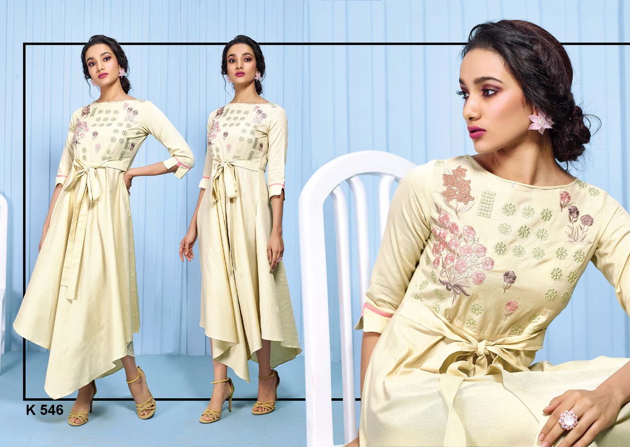 Cafe Eternal Vol-2 By Eternal 540 To 549 Series Beautiful Stylish Fancy Colorful Casual Wear & Ethnic Wear & Ready To Wear Pure Cotton Flex Embroidered Kurtis At Wholesale Price