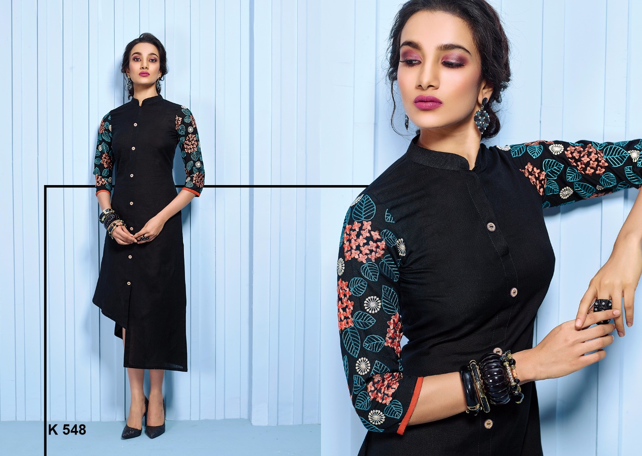 Cafe Eternal Vol-2 By Eternal 540 To 549 Series Beautiful Stylish Fancy Colorful Casual Wear & Ethnic Wear & Ready To Wear Pure Cotton Flex Embroidered Kurtis At Wholesale Price