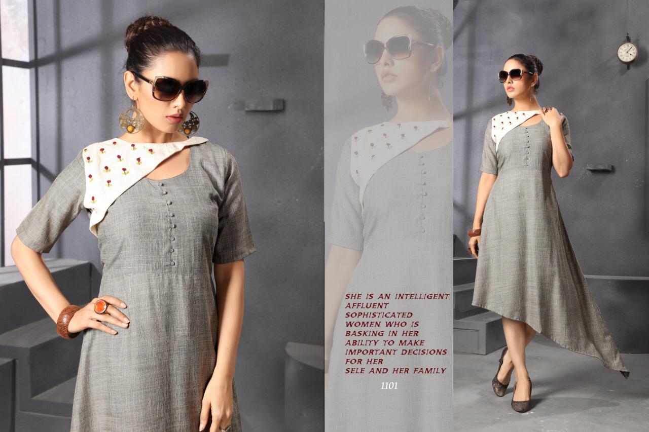 Calla Lily By Gallberry 1101 To 1107 Series Beautiful Colorful Stylish Fancy Casual Wear & Ethnic Wear & Ready To Wear Rayon Two Tone Kurtis At Wholesale Price
