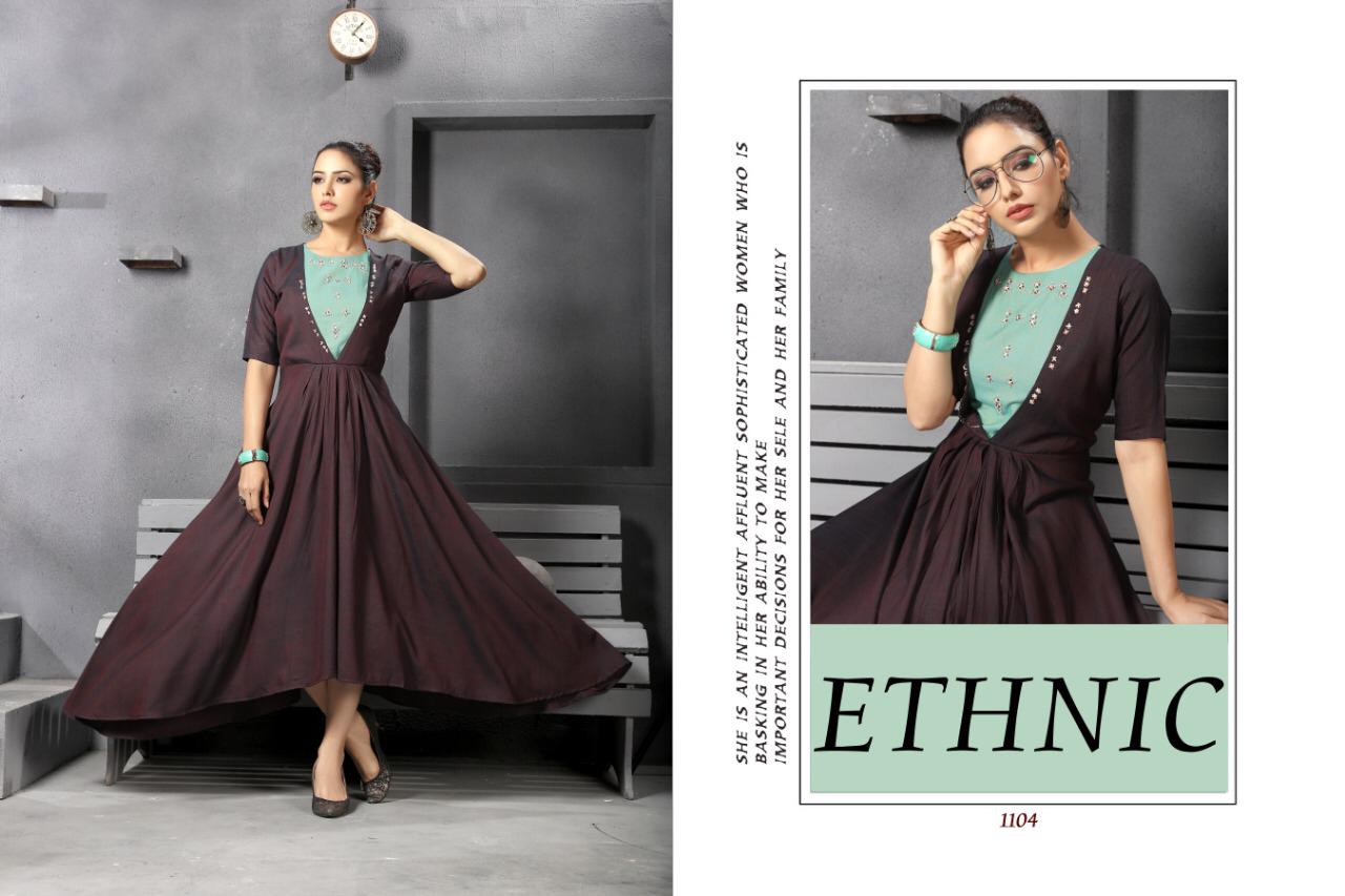 Calla Lily By Gallberry 1101 To 1107 Series Beautiful Colorful Stylish Fancy Casual Wear & Ethnic Wear & Ready To Wear Rayon Two Tone Kurtis At Wholesale Price