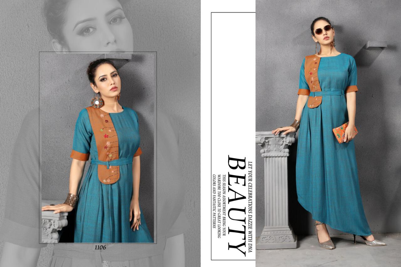 Calla Lily By Gallberry 1101 To 1107 Series Beautiful Colorful Stylish Fancy Casual Wear & Ethnic Wear & Ready To Wear Rayon Two Tone Kurtis At Wholesale Price