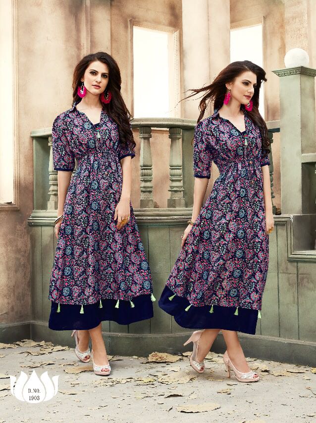Candit By Veera Tex 1901 To 1906 Series Designer Stylish Beautiful Colorful Fancy Stylish Casual Wear & Ethnic Wear Rayon Printed Kurtis At Wholesale Price