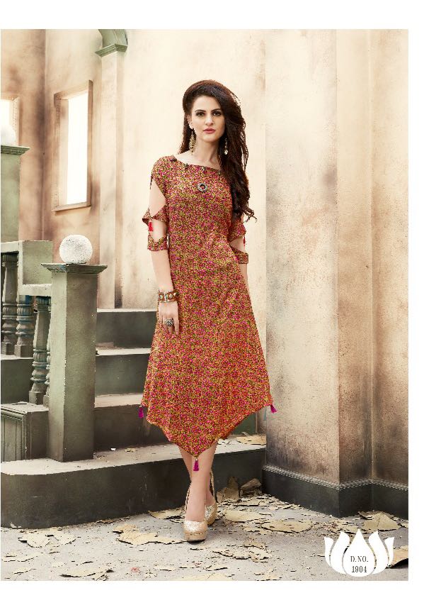 Candit By Veera Tex 1901 To 1906 Series Designer Stylish Beautiful Colorful Fancy Stylish Casual Wear & Ethnic Wear Rayon Printed Kurtis At Wholesale Price