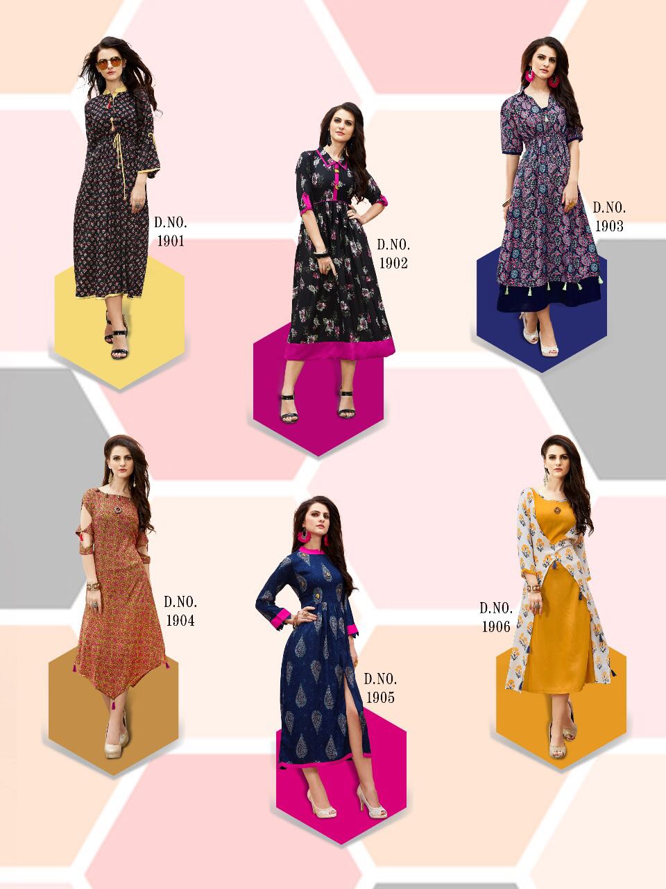 Candit By Veera Tex 1901 To 1906 Series Designer Stylish Beautiful Colorful Fancy Stylish Casual Wear & Ethnic Wear Rayon Printed Kurtis At Wholesale Price