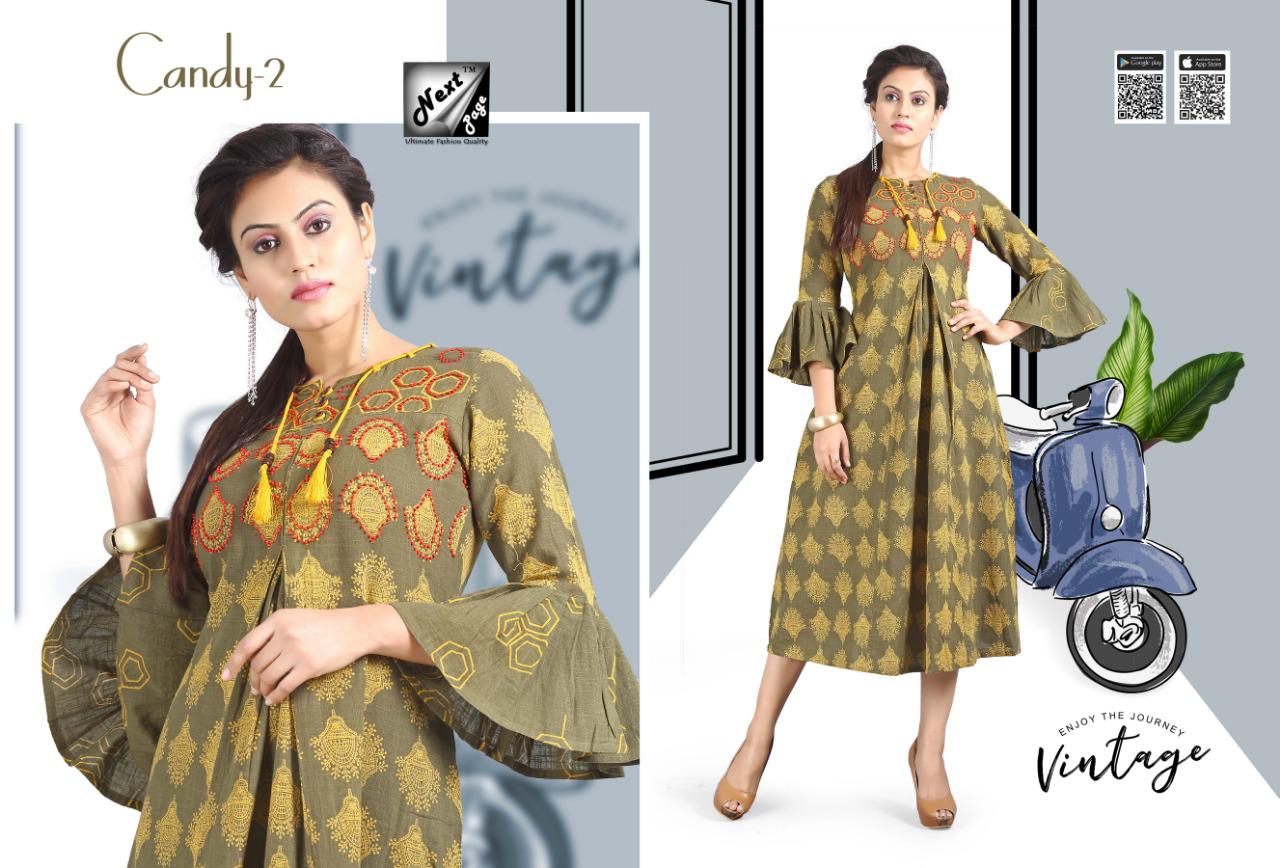 Candy Vol-2 By Next Page 2001 To 2010 Series Beautiful Colorful Stylish Fancy Casual Wear & Ethnic Wear Heavy Cotton Printed Kurtis At Wholesale Price