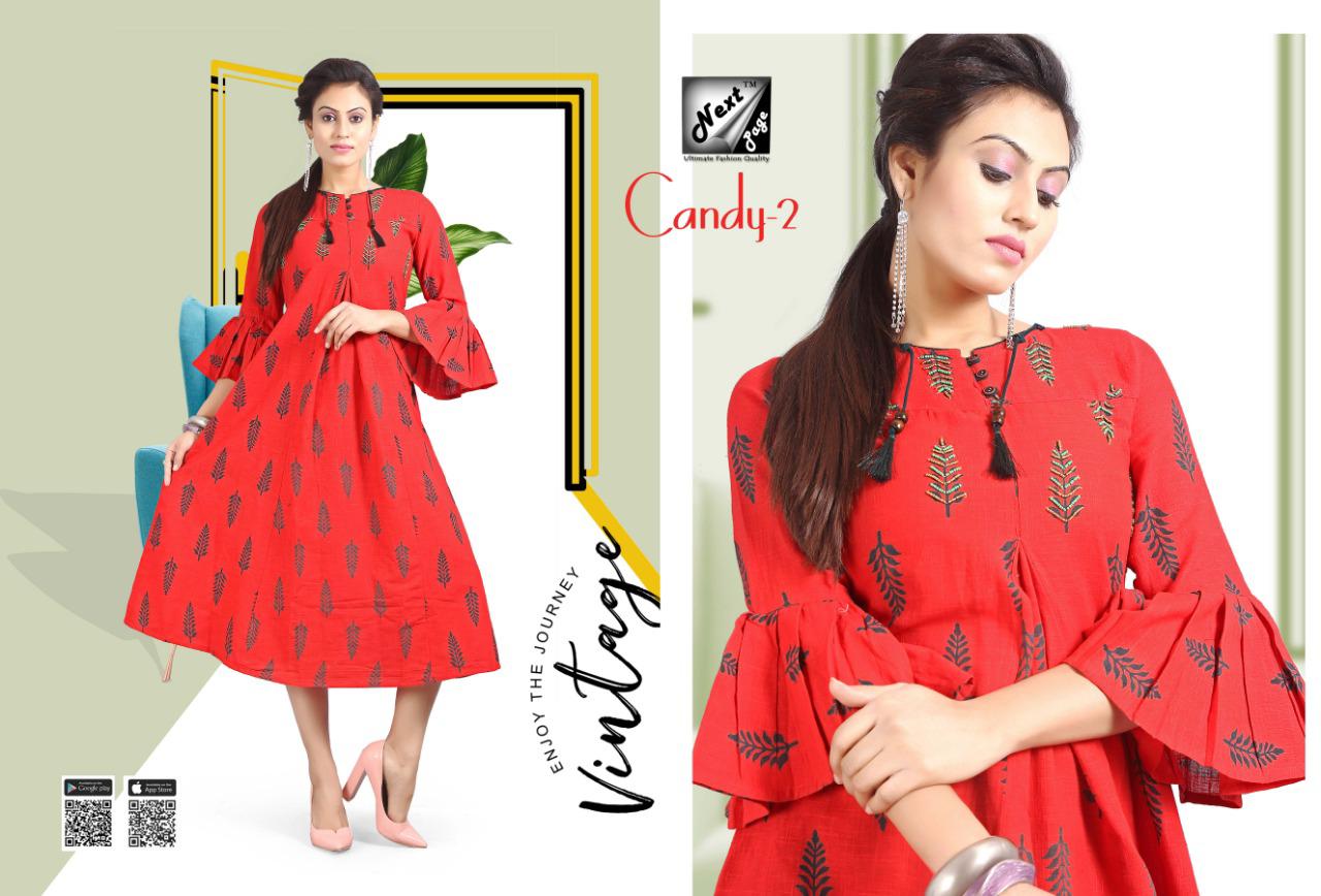Candy Vol-2 By Next Page 2001 To 2010 Series Beautiful Colorful Stylish Fancy Casual Wear & Ethnic Wear Heavy Cotton Printed Kurtis At Wholesale Price