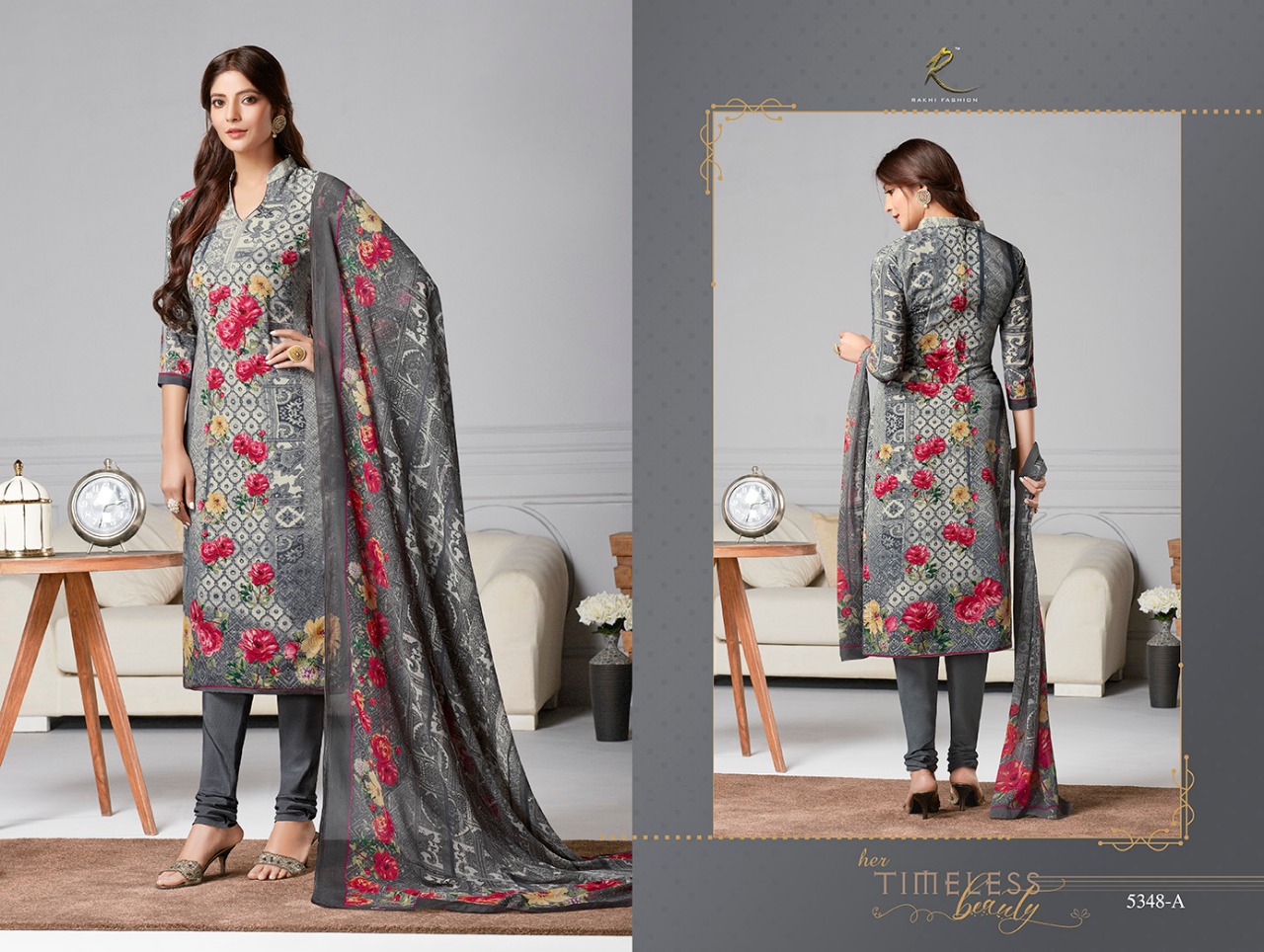 Candy Long Suit 5348 Series By Rakhi Fashion 5348-a To 5354-b Series Beautiful Suits Stylish Fancy Colorful Casual Wear & Ethnic Wear Collection Synthetic Crepe Printed Dresses At Wholesale Price