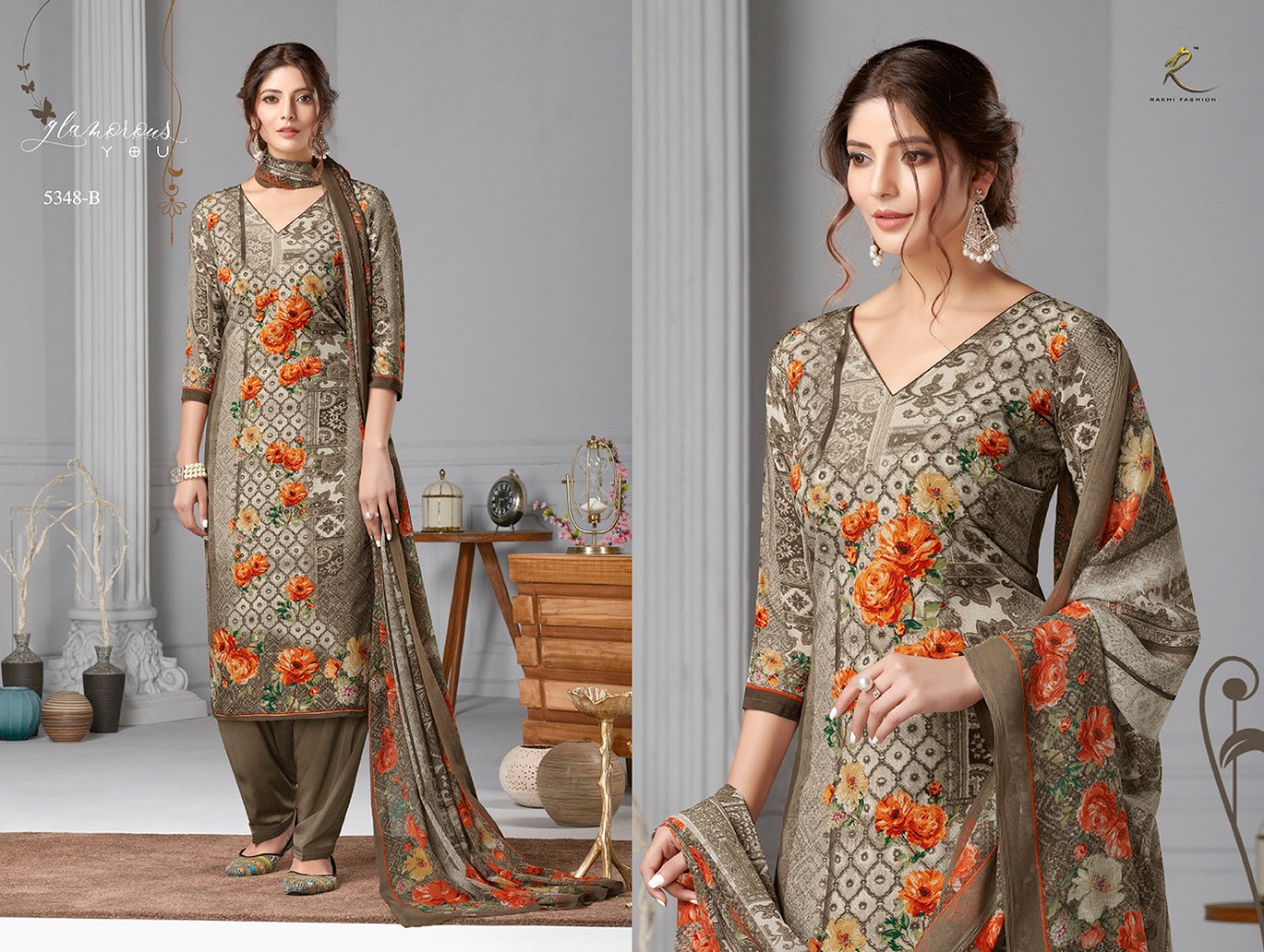 Candy Long Suit 5348 Series By Rakhi Fashion 5348-a To 5354-b Series Beautiful Suits Stylish Fancy Colorful Casual Wear & Ethnic Wear Collection Synthetic Crepe Printed Dresses At Wholesale Price