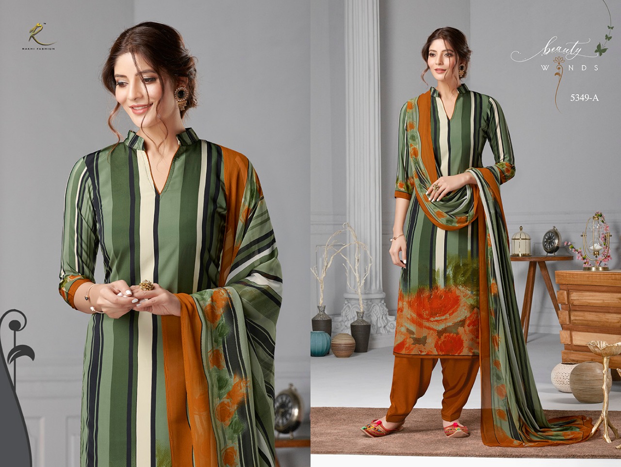Candy Long Suit 5348 Series By Rakhi Fashion 5348-a To 5354-b Series Beautiful Suits Stylish Fancy Colorful Casual Wear & Ethnic Wear Collection Synthetic Crepe Printed Dresses At Wholesale Price
