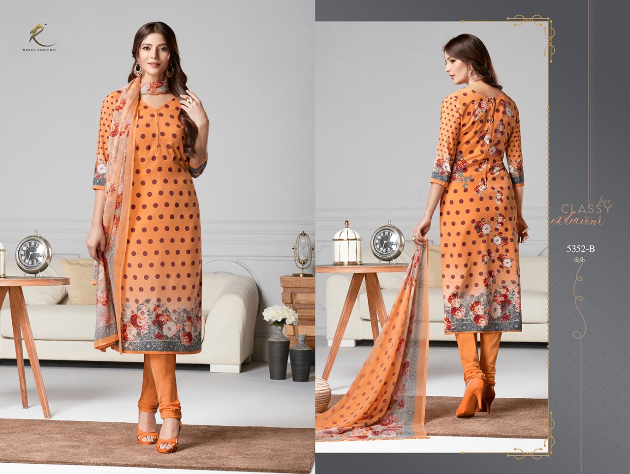 Candy Long Suit 5348 Series By Rakhi Fashion 5348-a To 5354-b Series Beautiful Suits Stylish Fancy Colorful Casual Wear & Ethnic Wear Collection Synthetic Crepe Printed Dresses At Wholesale Price