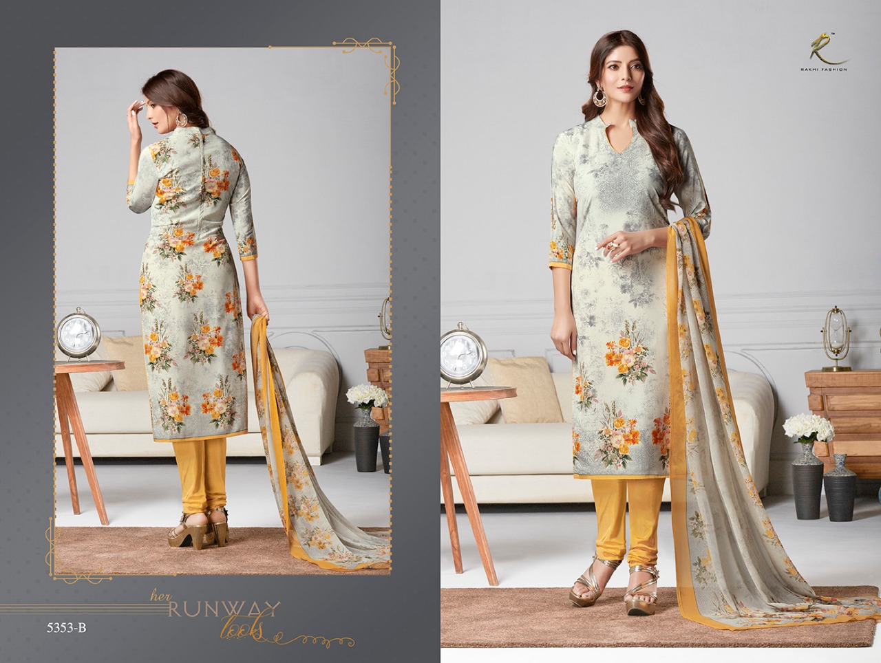 Candy Long Suit 5348 Series By Rakhi Fashion 5348-a To 5354-b Series Beautiful Suits Stylish Fancy Colorful Casual Wear & Ethnic Wear Collection Synthetic Crepe Printed Dresses At Wholesale Price