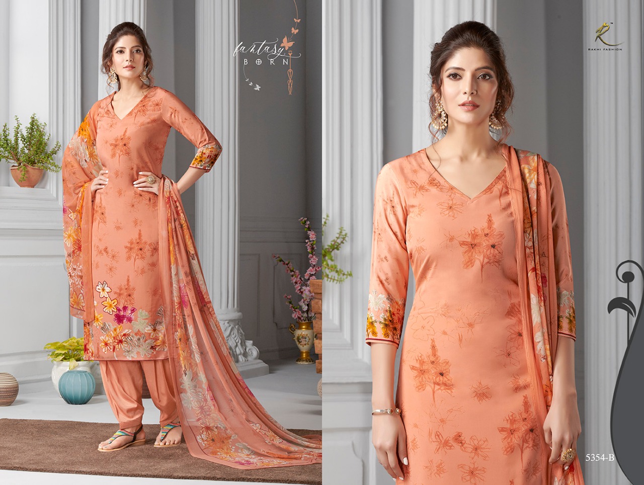 Candy Long Suit 5348 Series By Rakhi Fashion 5348-a To 5354-b Series Beautiful Suits Stylish Fancy Colorful Casual Wear & Ethnic Wear Collection Synthetic Crepe Printed Dresses At Wholesale Price