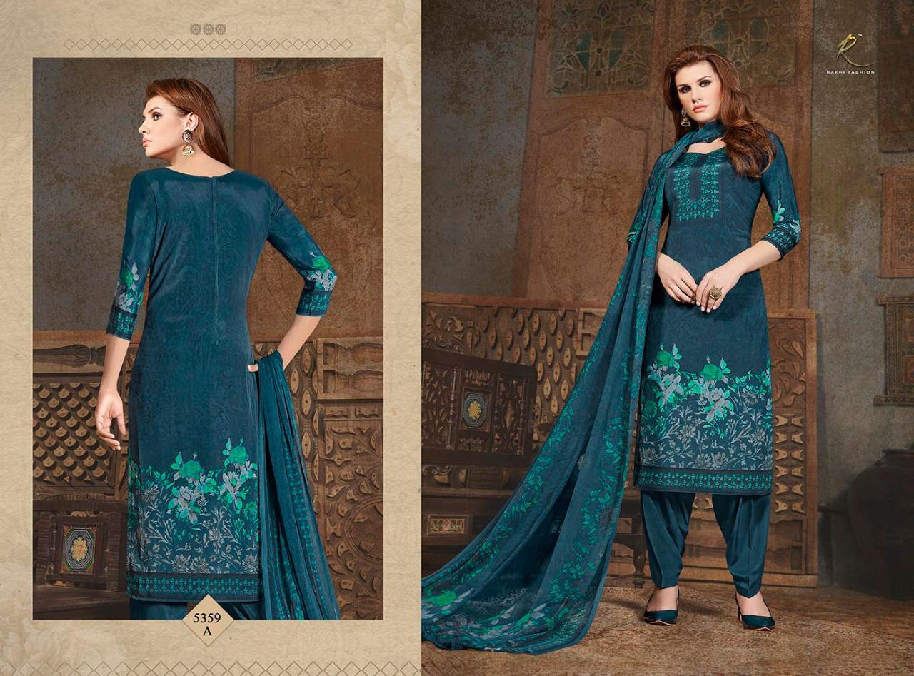 Candy Long Suit 5355 Series By Rakhi Fashion 5355-a To 5360-b Series Beautiful Suits Stylish Fancy Colorful Casual Wear & Ethnic Wear Collection Synthetic Crepe Printed Dresses At Wholesale Price