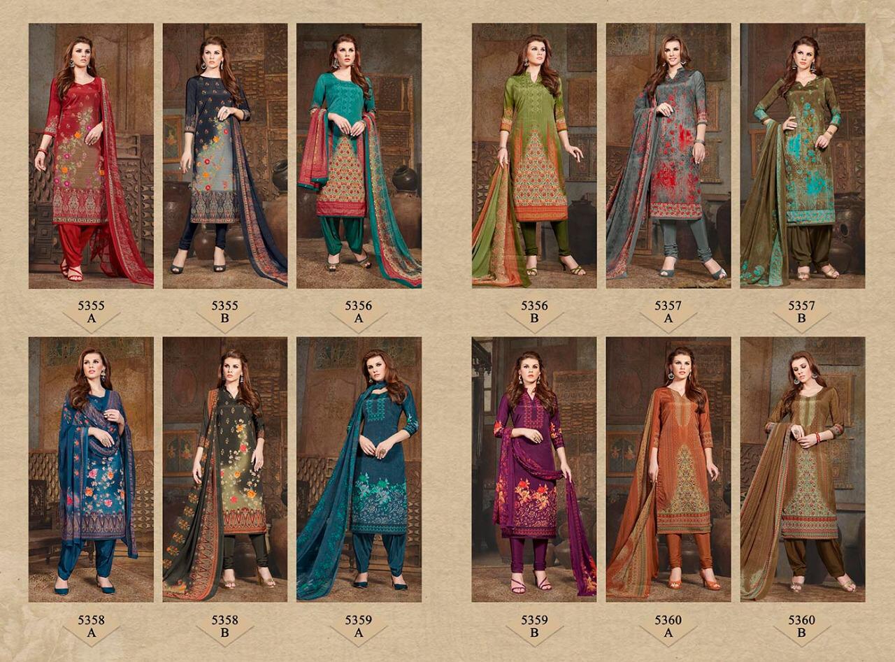 Candy Long Suit 5355 Series By Rakhi Fashion 5355-a To 5360-b Series Beautiful Suits Stylish Fancy Colorful Casual Wear & Ethnic Wear Collection Synthetic Crepe Printed Dresses At Wholesale Price