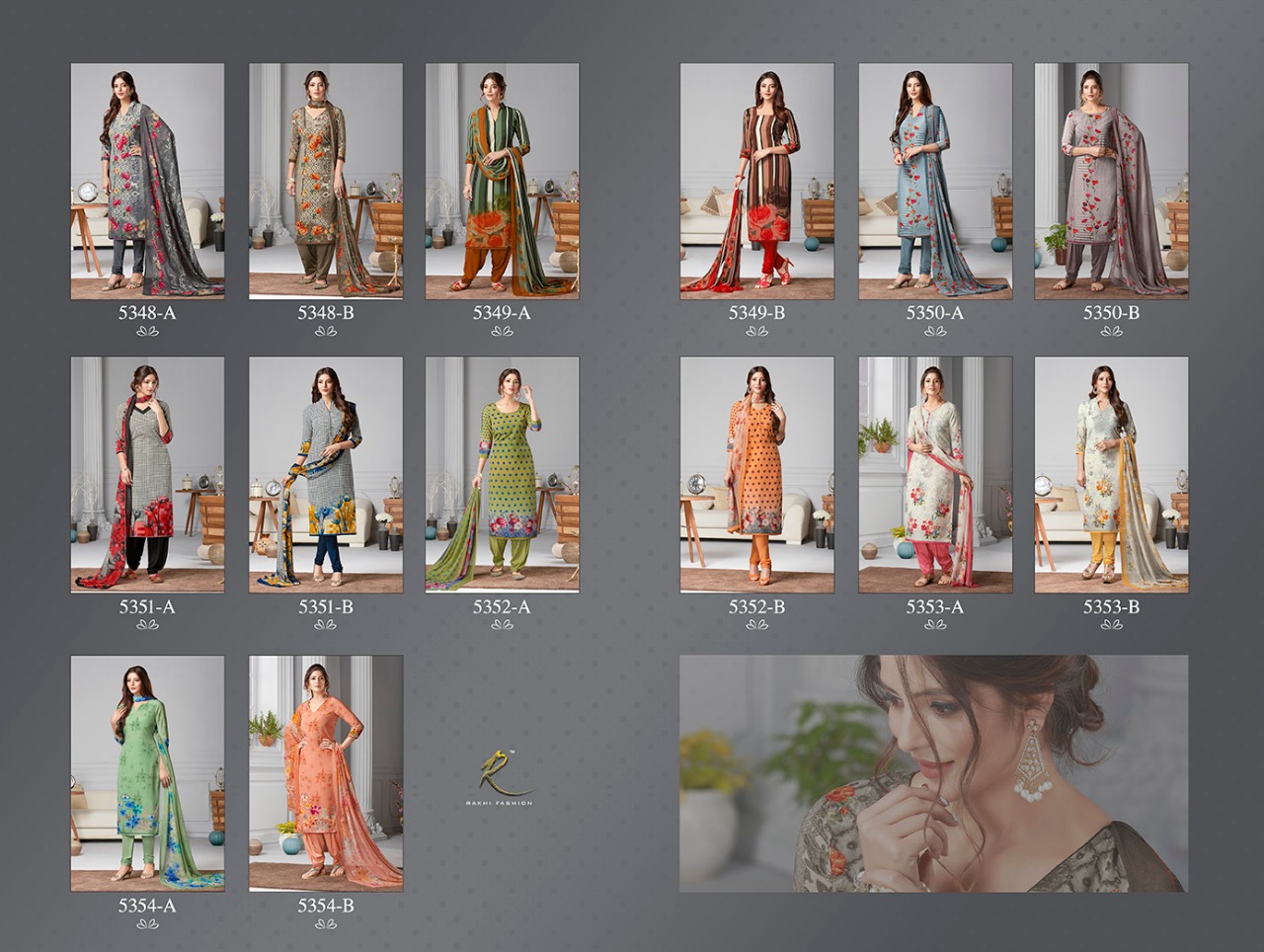 Candy Long Suit 5348 Series By Rakhi Fashion 5348-a To 5354-b Series Beautiful Suits Stylish Fancy Colorful Casual Wear & Ethnic Wear Collection Synthetic Crepe Printed Dresses At Wholesale Price