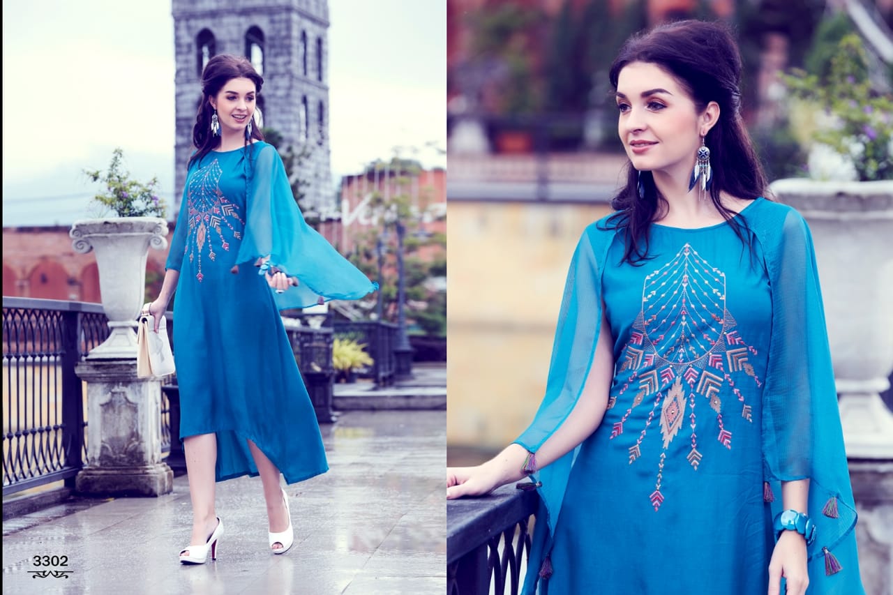 Cape Town By Sin Zara 3301 To 3308 Series Designer Beautiful Stylish Colorful Fancy Ready To Wear & Casual Wear & Ethnic Wear Fluid Silk Kurtis At Wholesale Price