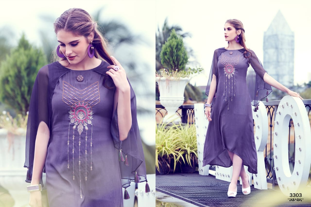 Cape Town By Sin Zara 3301 To 3308 Series Designer Beautiful Stylish Colorful Fancy Ready To Wear & Casual Wear & Ethnic Wear Fluid Silk Kurtis At Wholesale Price