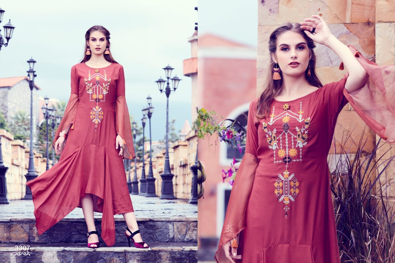 Cape Town By Sin Zara 3301 To 3308 Series Designer Beautiful Stylish Colorful Fancy Ready To Wear & Casual Wear & Ethnic Wear Fluid Silk Kurtis At Wholesale Price