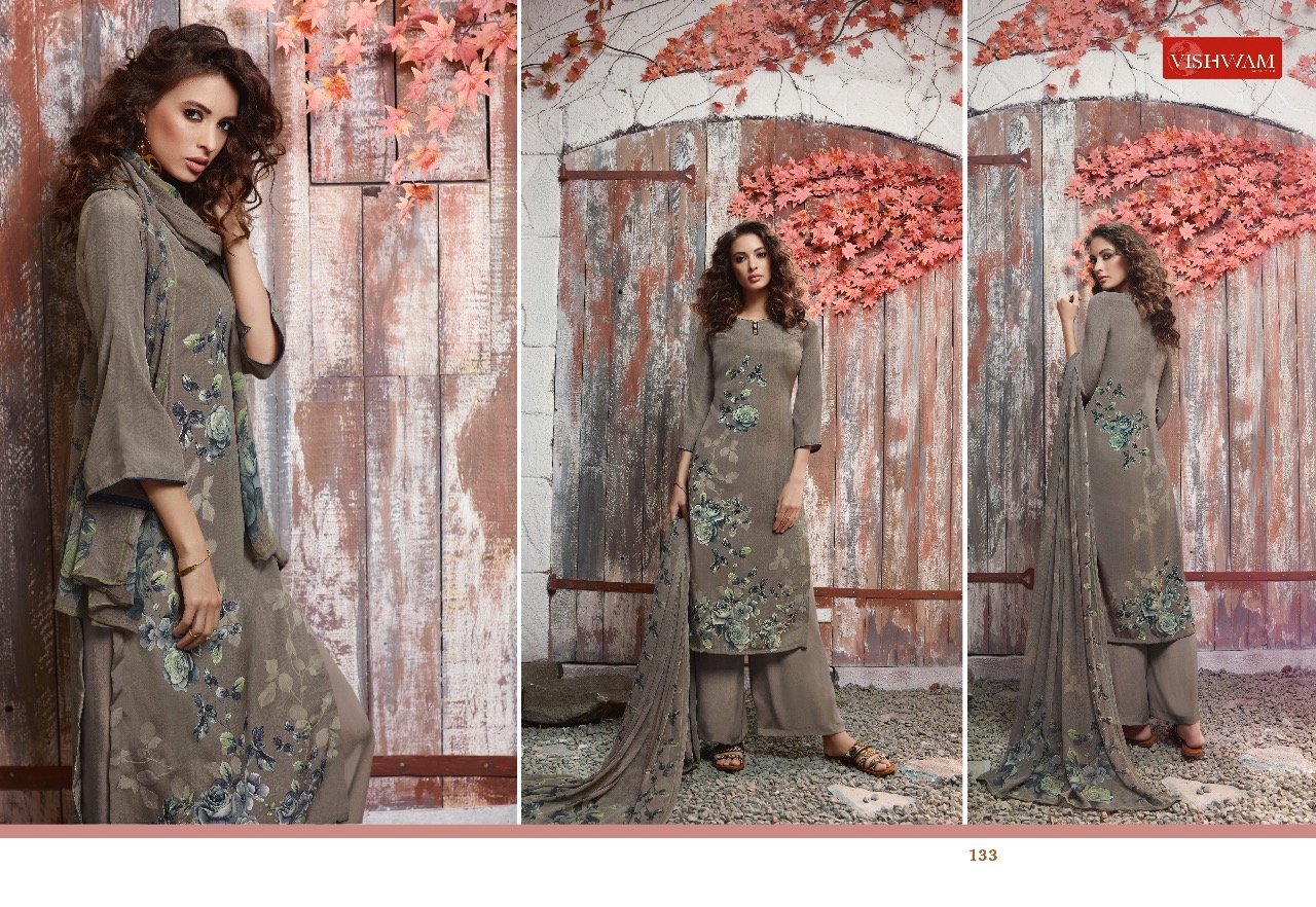 Cappuccino Vol-3 By Vishwam Fabrics 131 To 142 Series Beautiful Stylish Fancy Colorful Casual & Party Wear & Ethnic Wear Collection Crepe Printed Dresses At Wholesale Price
