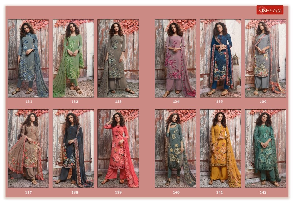 Cappuccino Vol-3 By Vishwam Fabrics 131 To 142 Series Beautiful Stylish Fancy Colorful Casual & Party Wear & Ethnic Wear Collection Crepe Printed Dresses At Wholesale Price