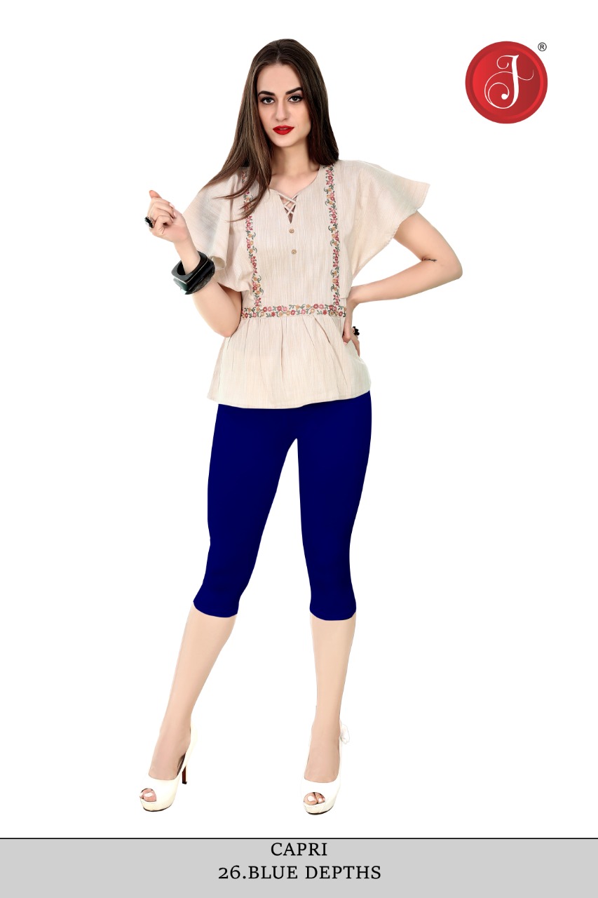 Capri By Jelite Beautiful Stylish Fancy Colorful Ready To Wear & Casual Wear Cotton Capri Lehhings At Wholesale Price