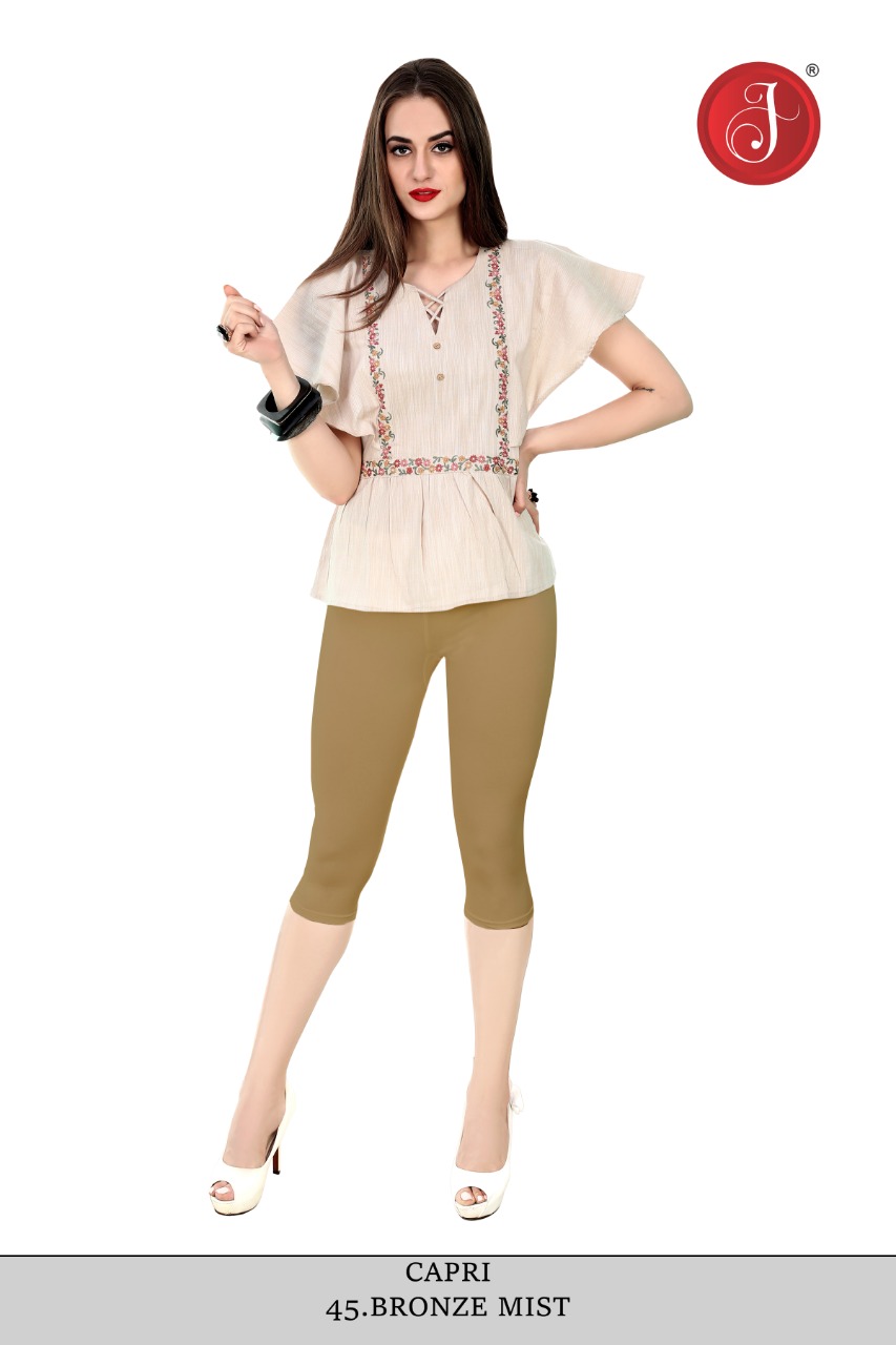 Capri By Jelite Beautiful Stylish Fancy Colorful Ready To Wear & Casual Wear Cotton Capri Lehhings At Wholesale Price