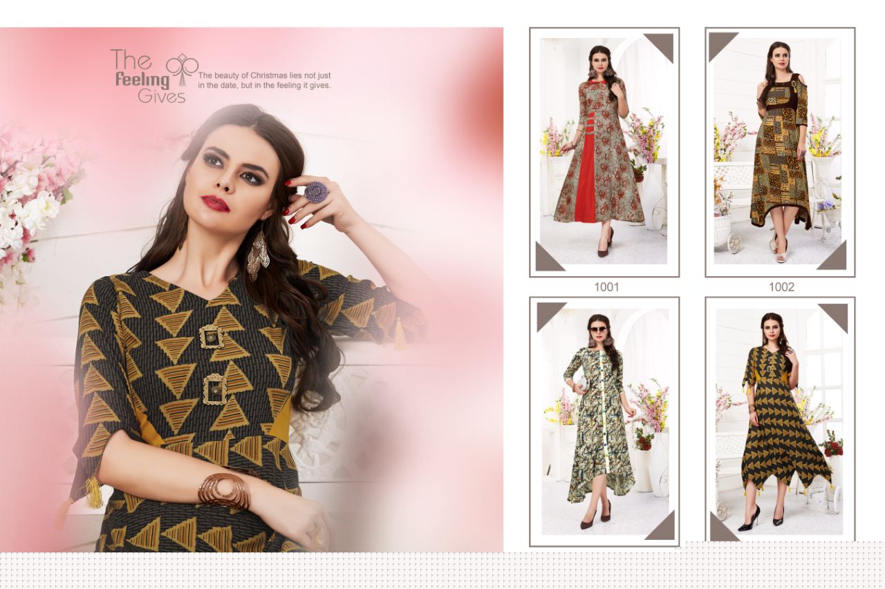 Careless Vol-1 By Arsay 1001 To 1004 Series Beautiful Stylish Fancy Colorful Casual Wear & Ethnic Wear Cotton Rayon Digital Printed Kurtis At Wholesale Price