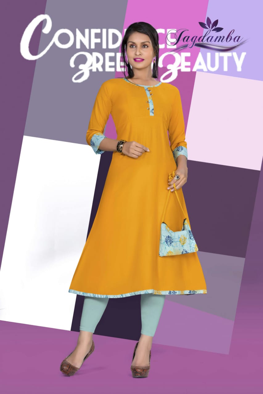 Carron By Jagdamba 01 To 08 Series Stylish Fancy Beautiful Colorful Casual Wear & Ethnic Wear Rayon Printed Kurtis At Wholesale Price