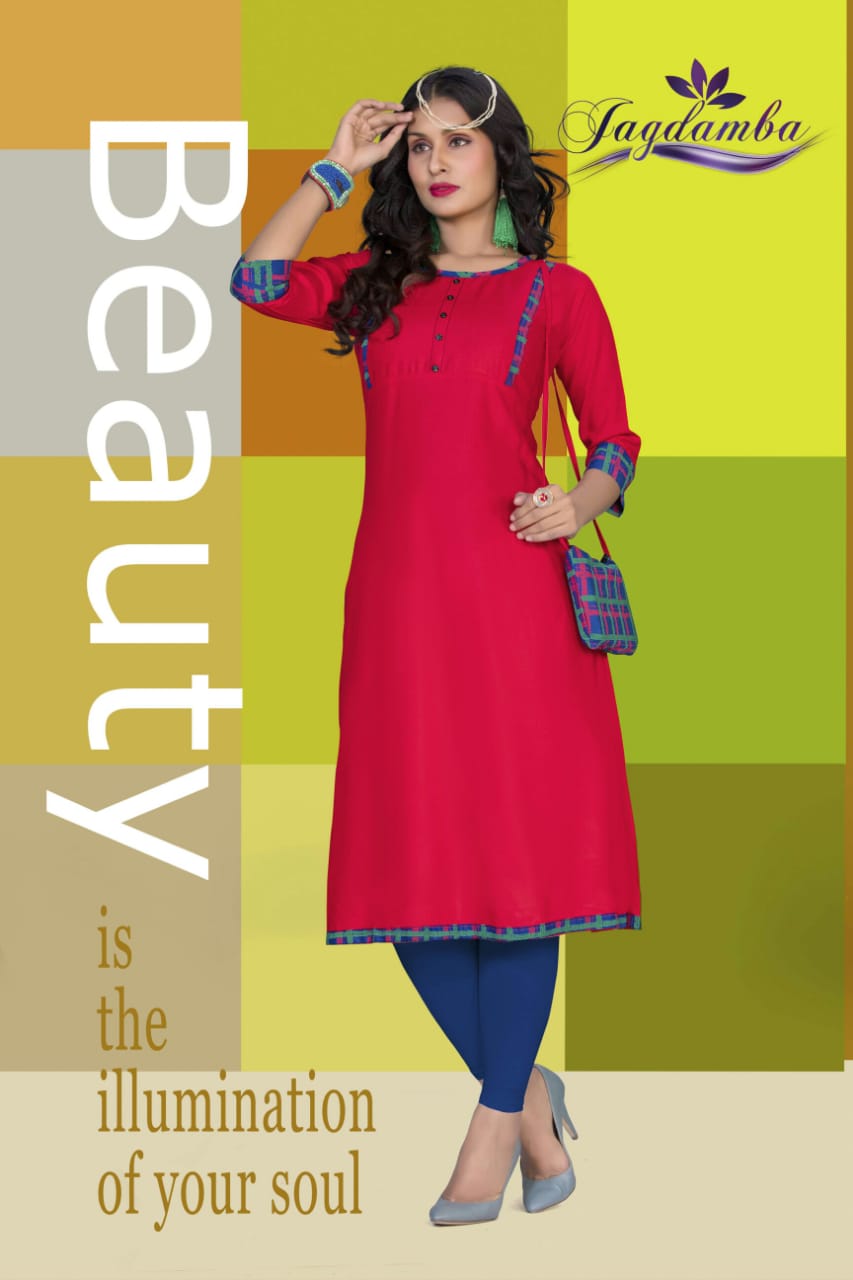 Carron By Jagdamba 01 To 08 Series Stylish Fancy Beautiful Colorful Casual Wear & Ethnic Wear Rayon Printed Kurtis At Wholesale Price