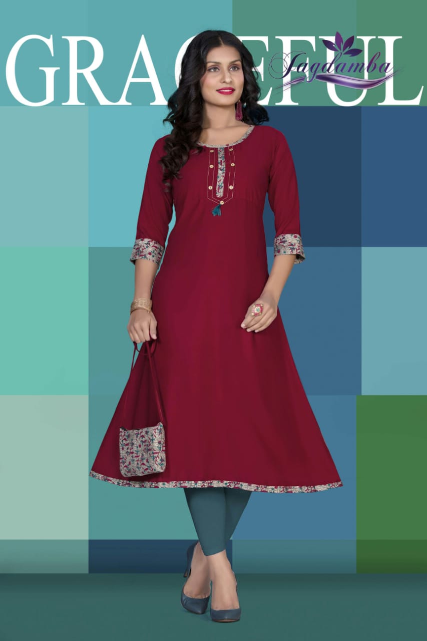 Carron By Jagdamba 01 To 08 Series Stylish Fancy Beautiful Colorful Casual Wear & Ethnic Wear Rayon Printed Kurtis At Wholesale Price