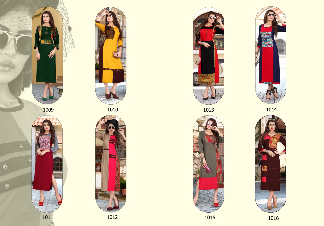 Casino By Sb Trendz 1009 To 1016 Series Beautiful Colorful Stylish Fancy Casual Wear & Ethnic Wear & Ready To Wear Heavy Rayon Kurtis At Wholesale Price