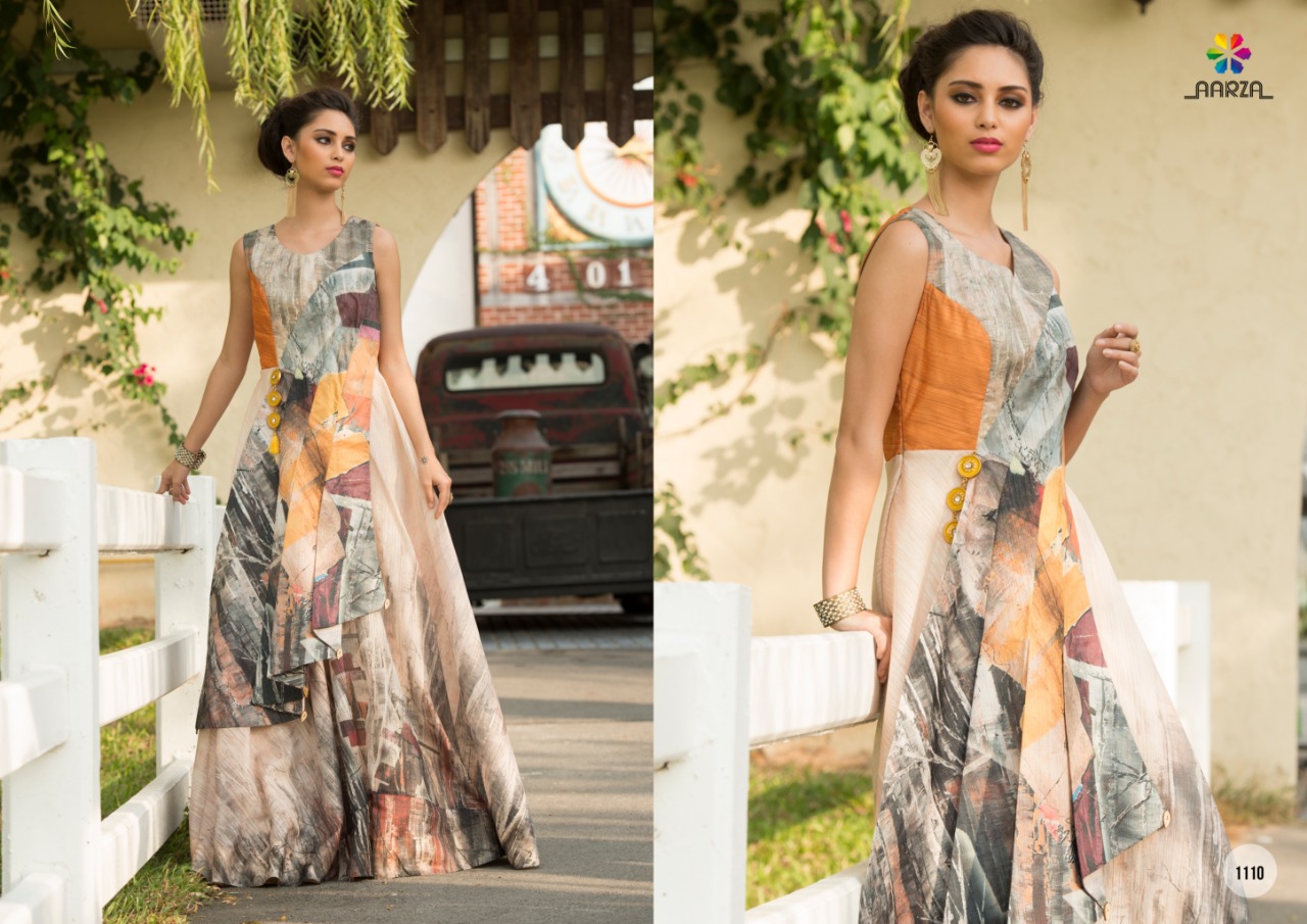 Catwalk By Aarza Beautiful Colorful Stylish Fancy Casual Wear & Ethnic Wear & Ready To Wear Green Silk Kurtis At Wholesale Price