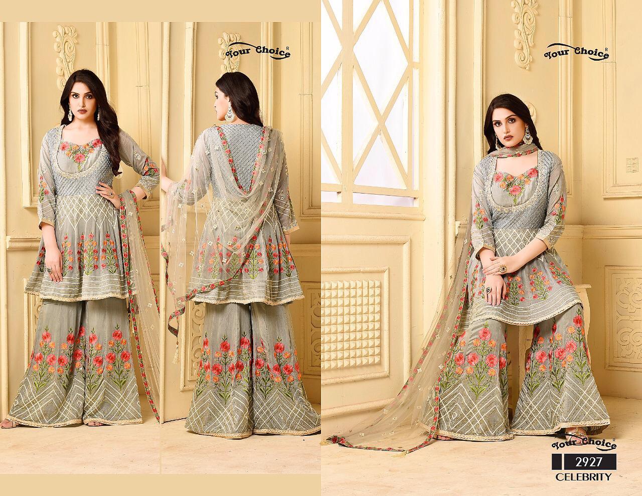 Celebrity Nx By Your Choice 2927 To 2928 Series Designer Sharara Suits Collection Beautiful Stylish Fancy Colorful Party Wear & Occasional Wear Pure Viscose Silk Dresses At Wholesale Price
