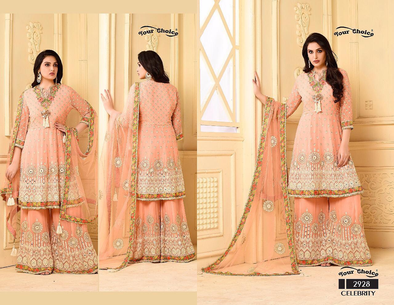 Celebrity Nx By Your Choice 2927 To 2928 Series Designer Sharara Suits Collection Beautiful Stylish Fancy Colorful Party Wear & Occasional Wear Pure Viscose Silk Dresses At Wholesale Price