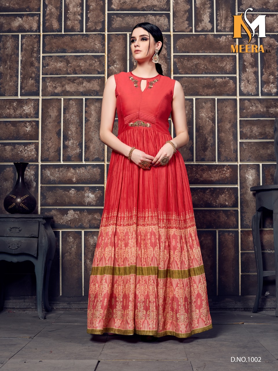 Chandani By Meerali 1001 To 1006 Series Beautiful Stylish Colorful Fancy Party Wear & Ethnic Wear & Ready To Wear Silk Printed Kurtis At Wholesale Price