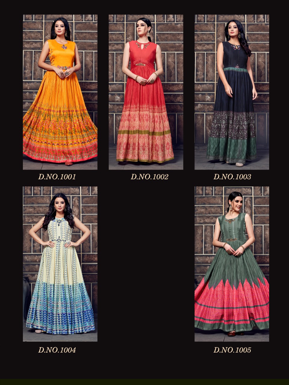 Chandani By Meerali 1001 To 1006 Series Beautiful Stylish Colorful Fancy Party Wear & Ethnic Wear & Ready To Wear Silk Printed Kurtis At Wholesale Price