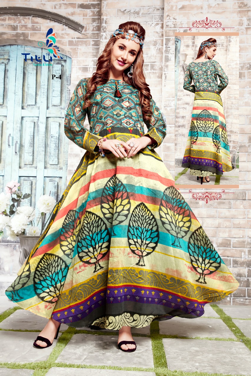 Chanderi By Title 1 To 5 Series Designer Stylish Fancy Colorful Casual Wear & Ethnic Wear & Ready To Wear Chanderi Printed Kurtis At Wholesale Price