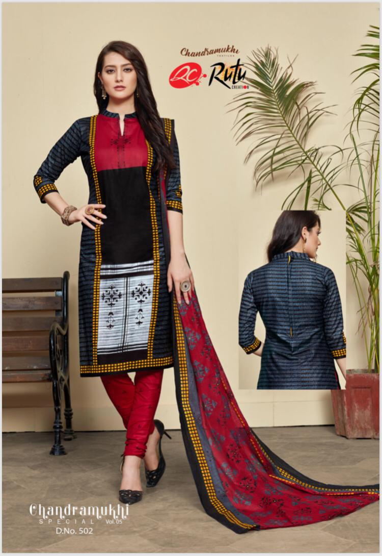 Chandramukhi Vol-5 By Rutu 501 To 512 Series Beautiful Suits Stylish Fancy Colorful Casual Wear & Ethnic Wear & Ready To Wear Cotton Printed Dresses At Wholesale Price