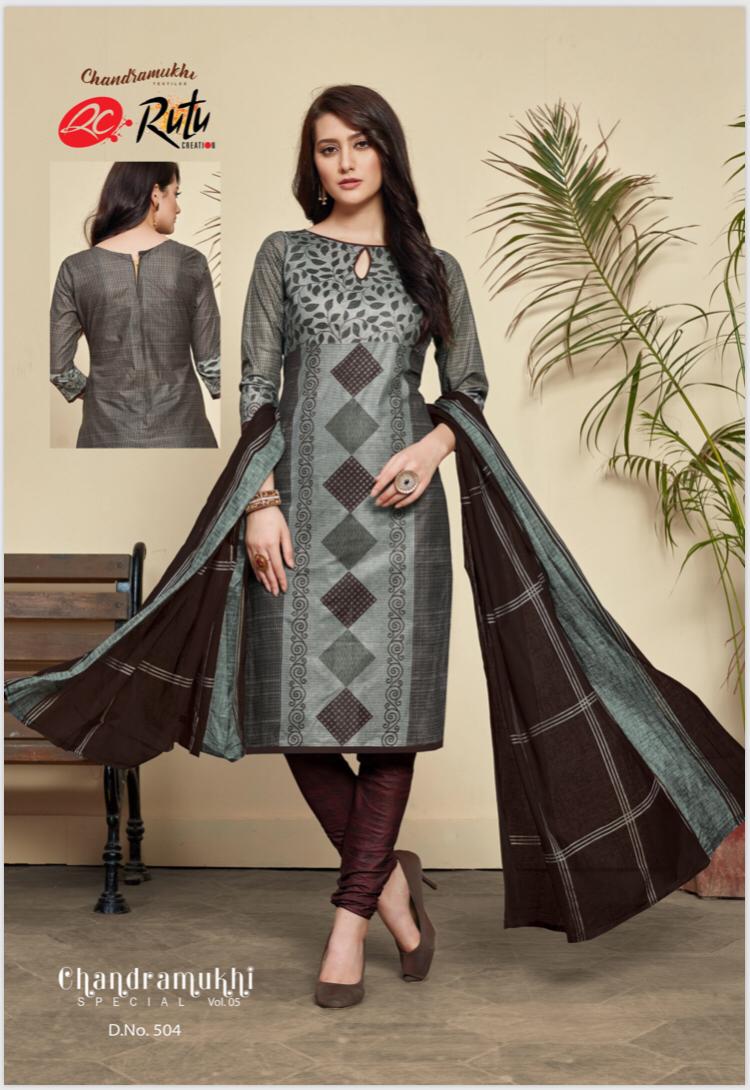 Chandramukhi Vol-5 By Rutu 501 To 512 Series Beautiful Suits Stylish Fancy Colorful Casual Wear & Ethnic Wear & Ready To Wear Cotton Printed Dresses At Wholesale Price