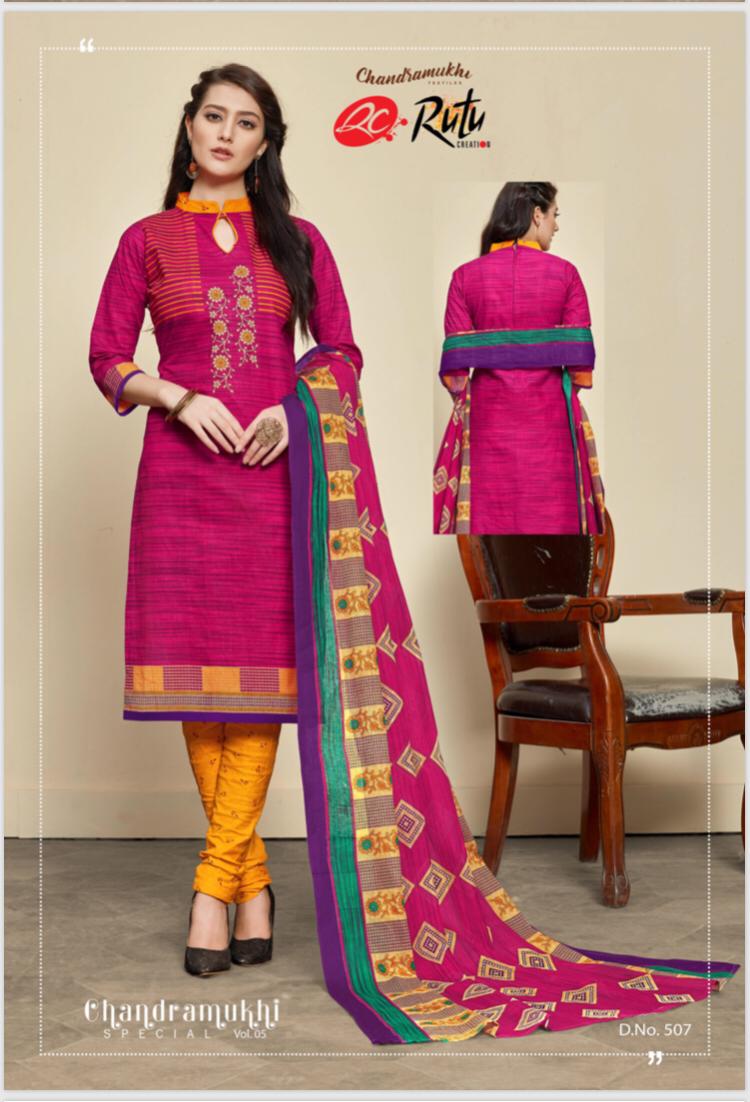 Chandramukhi Vol-5 By Rutu 501 To 512 Series Beautiful Suits Stylish Fancy Colorful Casual Wear & Ethnic Wear & Ready To Wear Cotton Printed Dresses At Wholesale Price