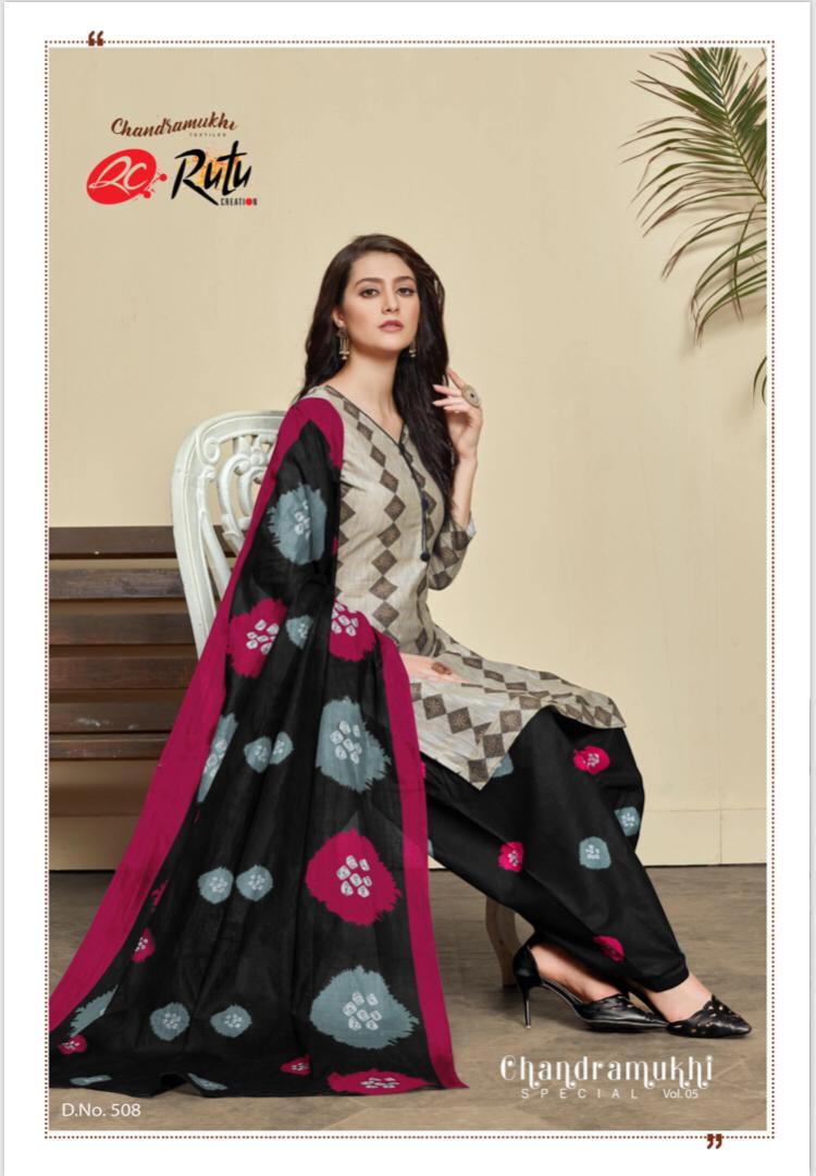 Chandramukhi Vol-5 By Rutu 501 To 512 Series Beautiful Suits Stylish Fancy Colorful Casual Wear & Ethnic Wear & Ready To Wear Cotton Printed Dresses At Wholesale Price