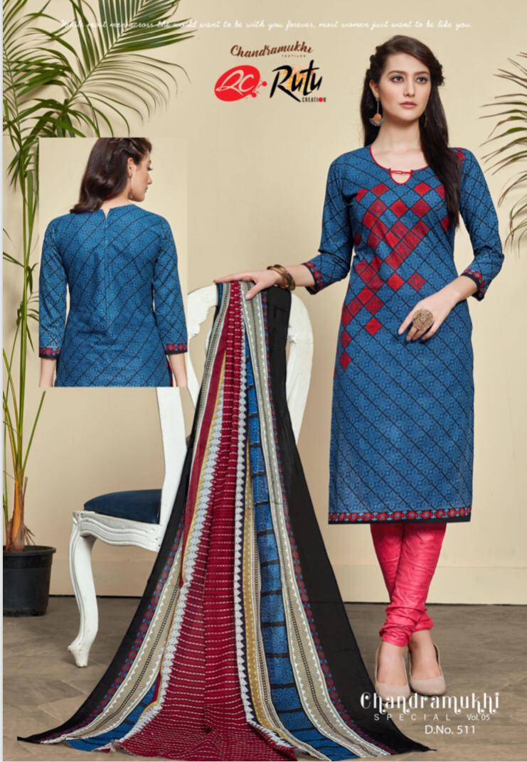Chandramukhi Vol-5 By Rutu 501 To 512 Series Beautiful Suits Stylish Fancy Colorful Casual Wear & Ethnic Wear & Ready To Wear Cotton Printed Dresses At Wholesale Price