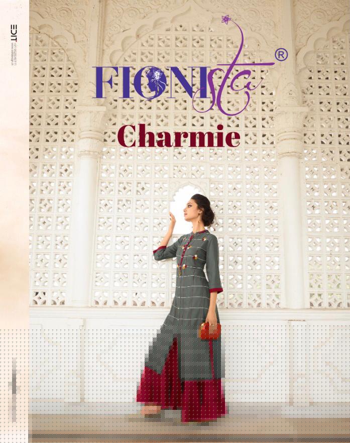 Charmie By Fionista 1121 To 1127 Series Beautiful Stylish Fancy Colorful Designer Party Wear & Ethnic Wear & Ready To Wear Rayon Embroidered Kurtis With Bottoms At Wholesale Price