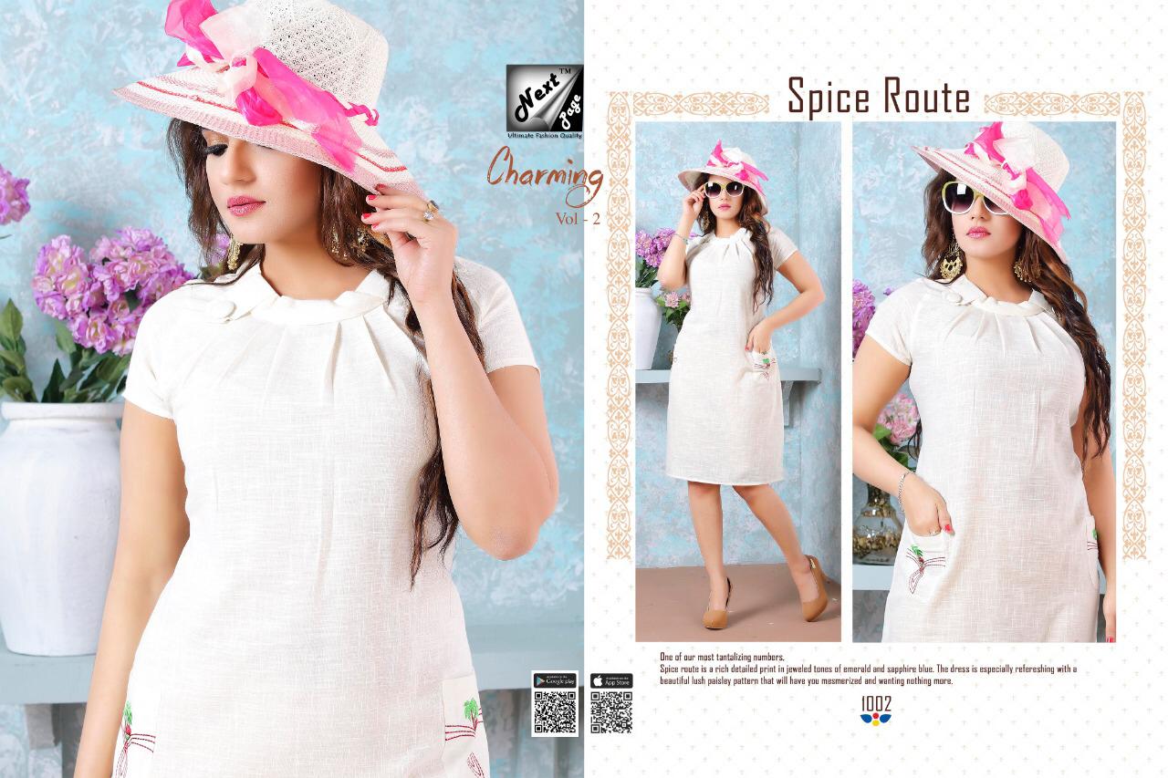 Charming Vol-2 By Next Page 1001 To 1010 Series Beautiful Colorful Stylish Fancy Casual Wear & Ethnic Wear & Ready To Wear Heavy Cotton Printed Kurtis At Wholesale Price
