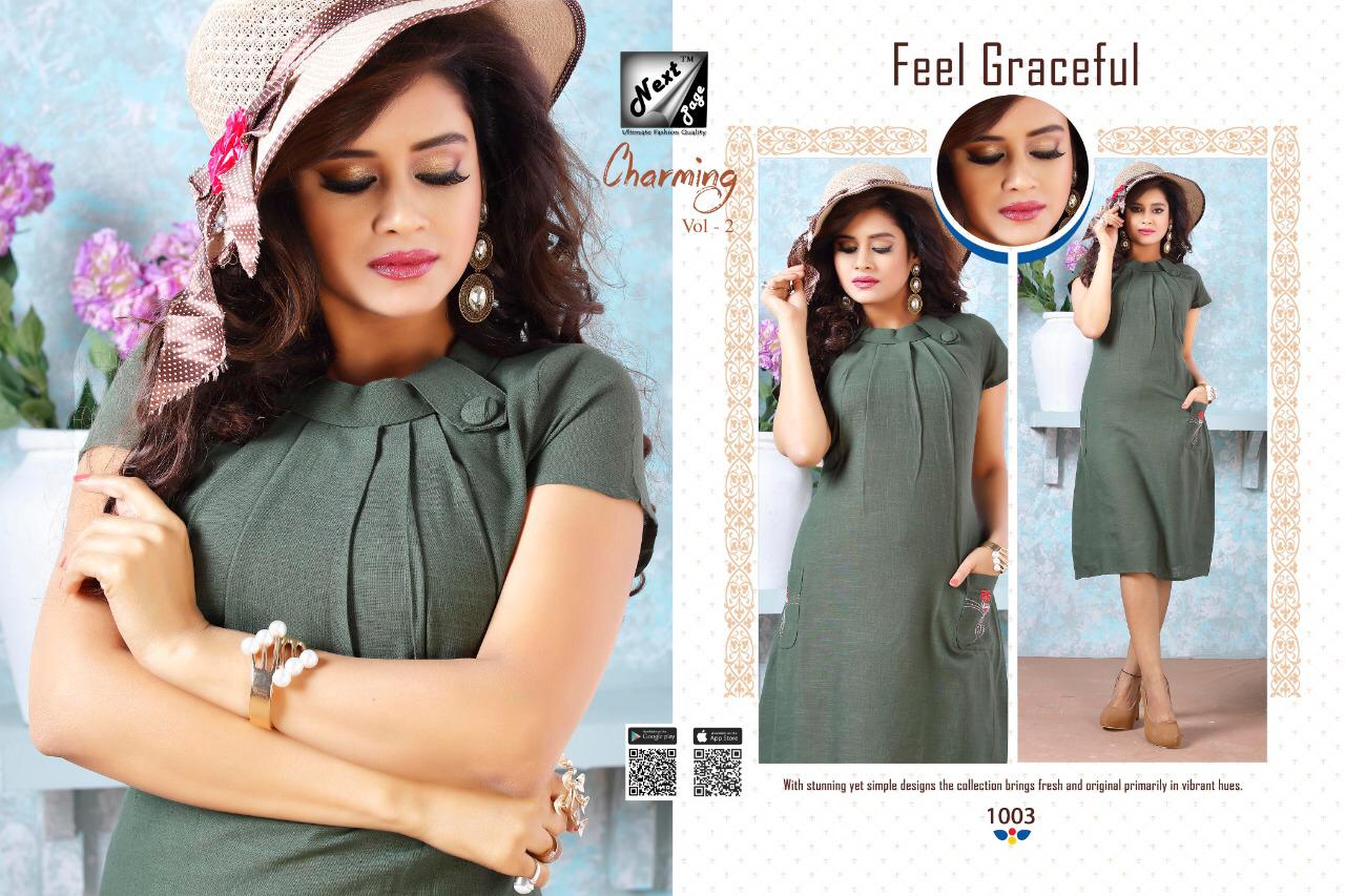 Charming Vol-2 By Next Page 1001 To 1010 Series Beautiful Colorful Stylish Fancy Casual Wear & Ethnic Wear & Ready To Wear Heavy Cotton Printed Kurtis At Wholesale Price