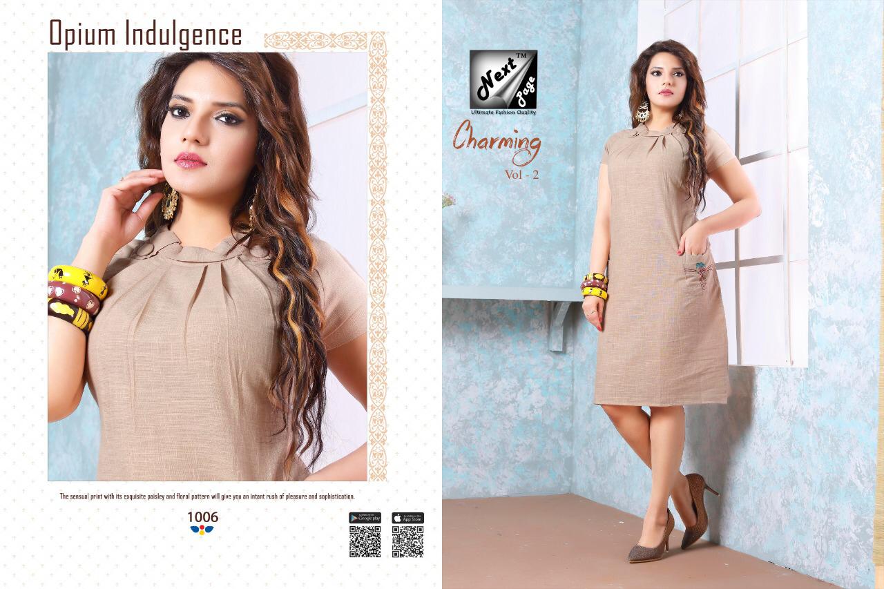 Charming Vol-2 By Next Page 1001 To 1010 Series Beautiful Colorful Stylish Fancy Casual Wear & Ethnic Wear & Ready To Wear Heavy Cotton Printed Kurtis At Wholesale Price