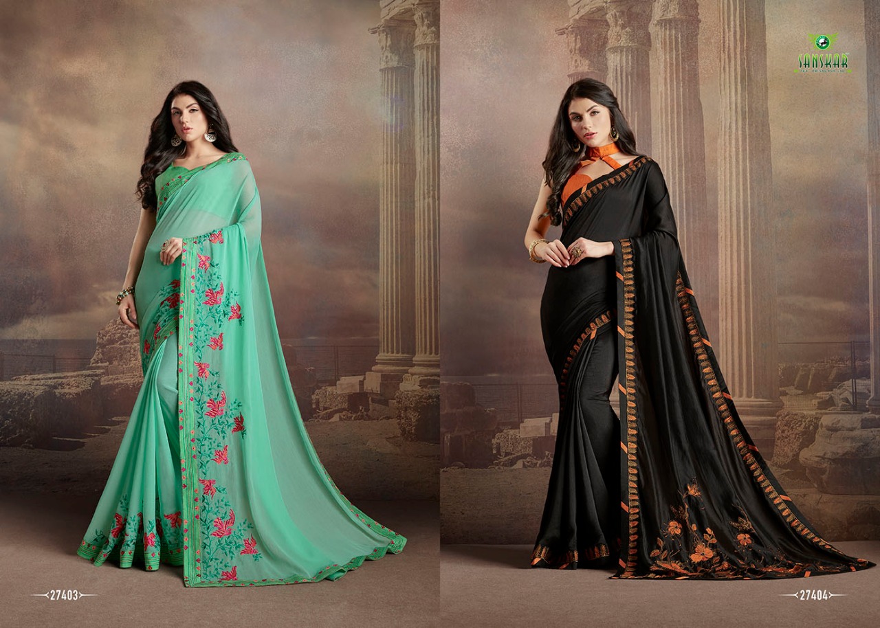 Check Mate By Sanskar Tex Print 27401 To 27412 Series Indian Traditional Wear Collection Beautiful Stylish Fancy Colorful Party Wear & Occasional Wear Satin Chiffon Sarees At Wholesale Price